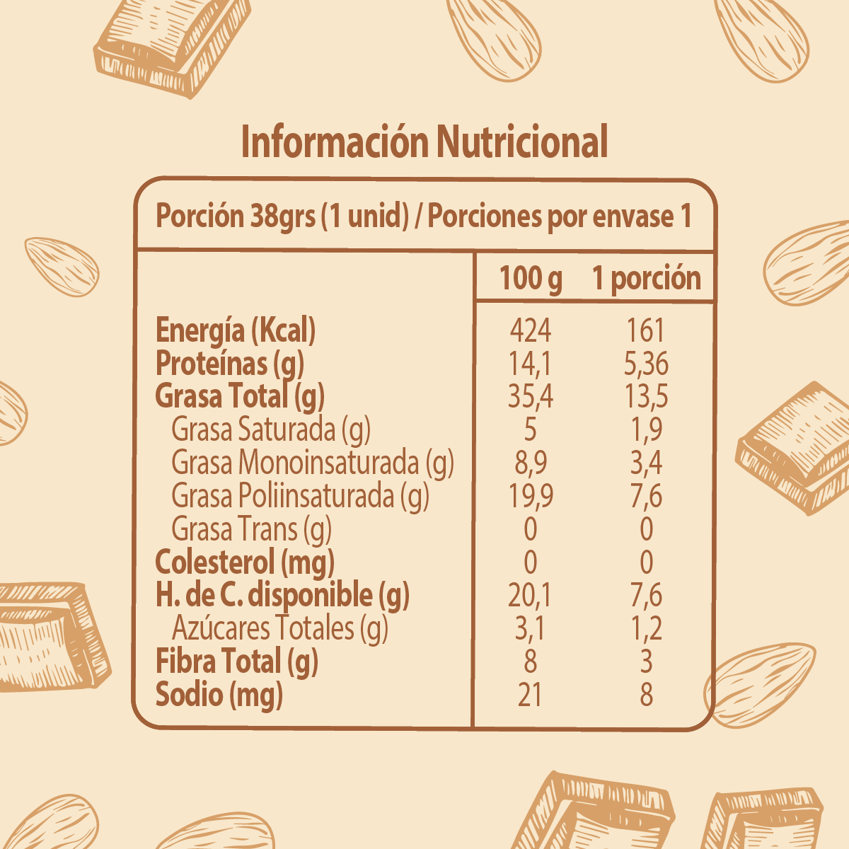 Le Ansiosé Chocolate - Almendra 15 unidades